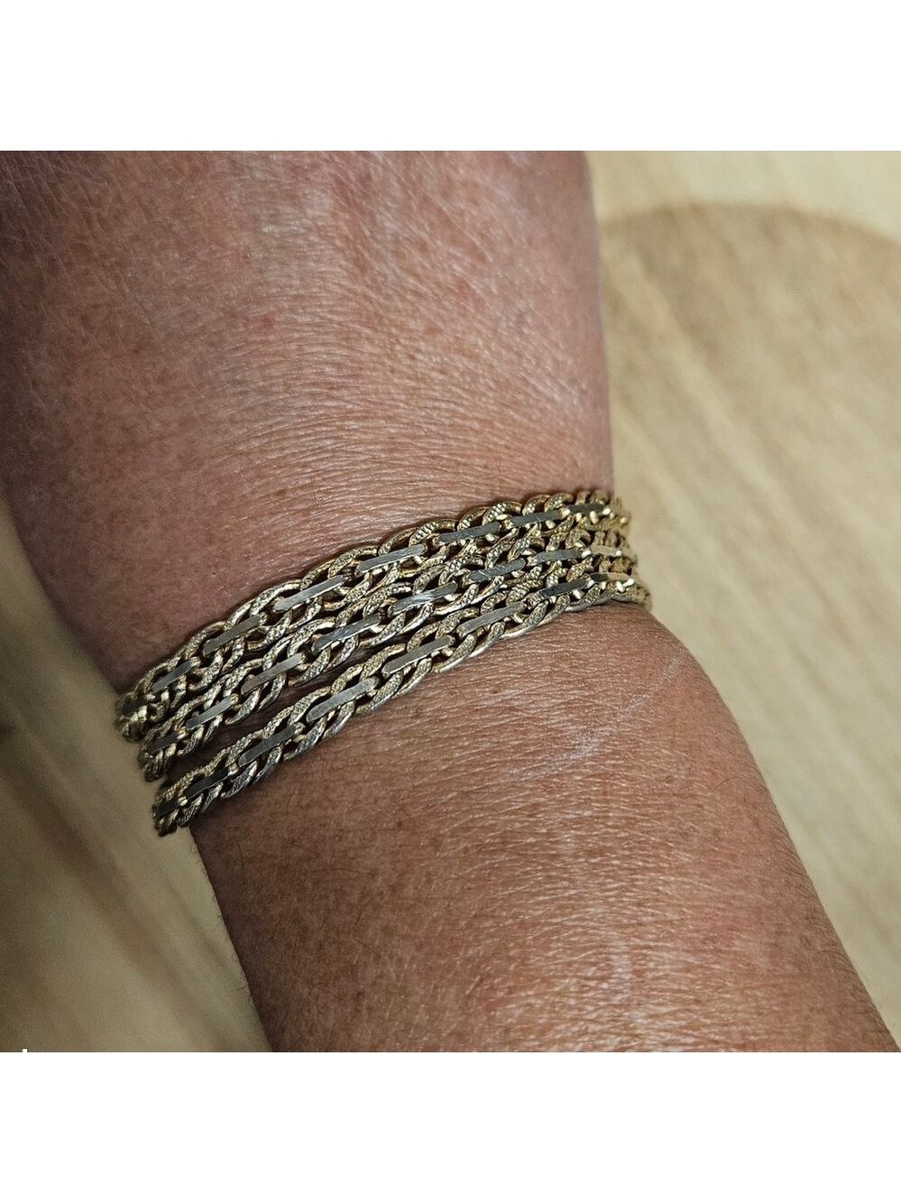 Vintage Gold-tone 3-strand Chain Bracelet